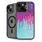 Paint Splatter Purple iPhone 15 Kickstand Case